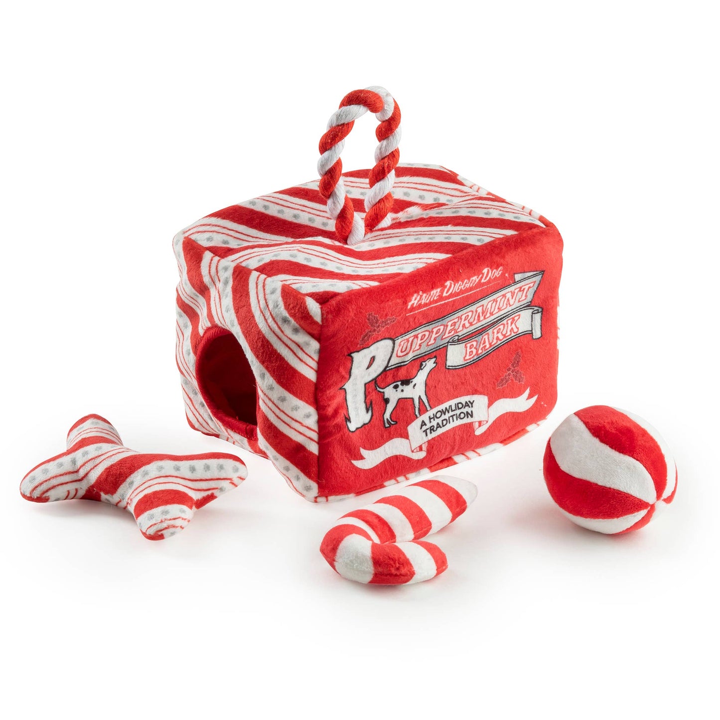 Puppermint Bark Activity House Christmas Dog Toys Haute Diggity Dog