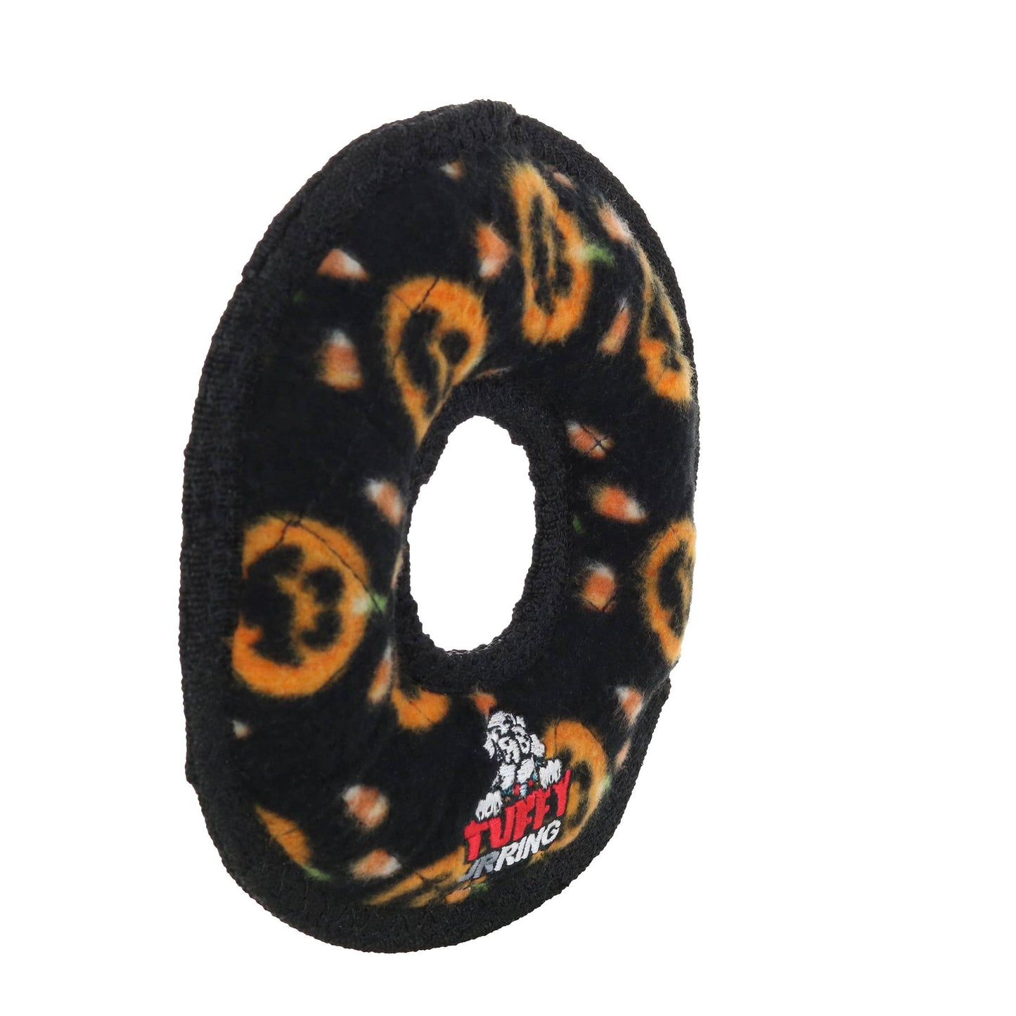 Tuffy Holiday Jr Ring Pumpkin, Durable Squeaky Dog Toy