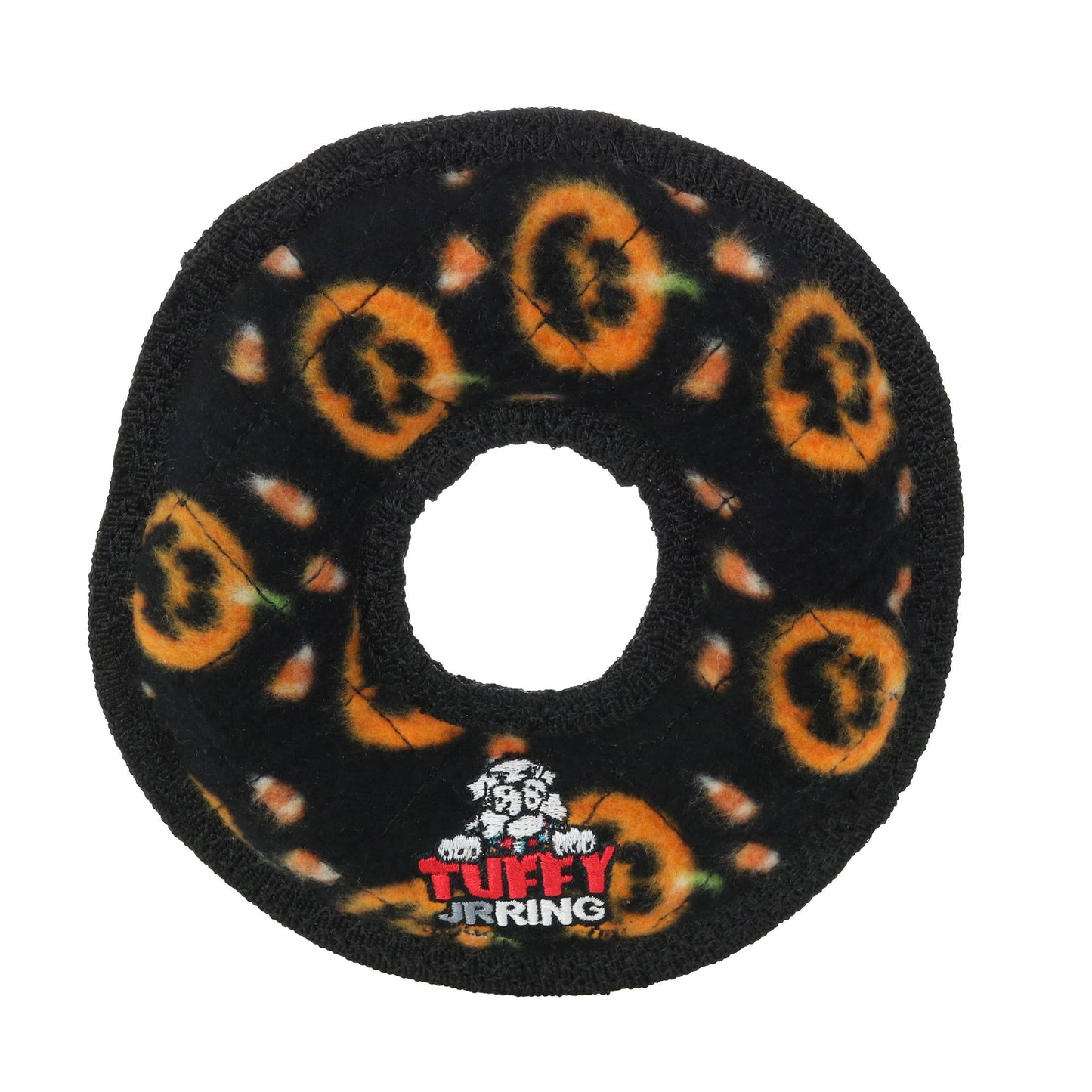 Tuffy Holiday Jr Ring Pumpkin, Durable Squeaky Dog Toy