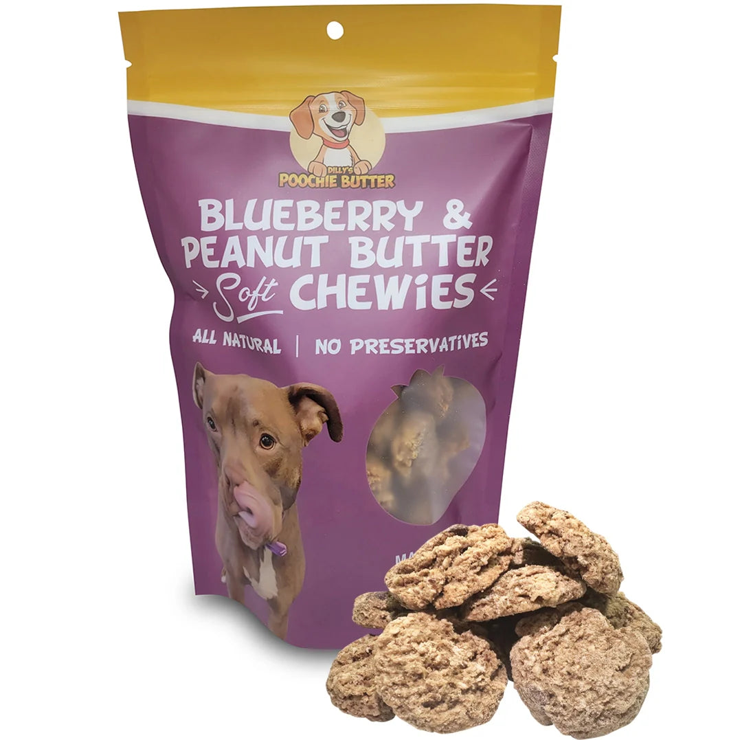 Peanut Butter & Blueberry Soft Chewy Dog Treats Dilly's™ Poochie Butter