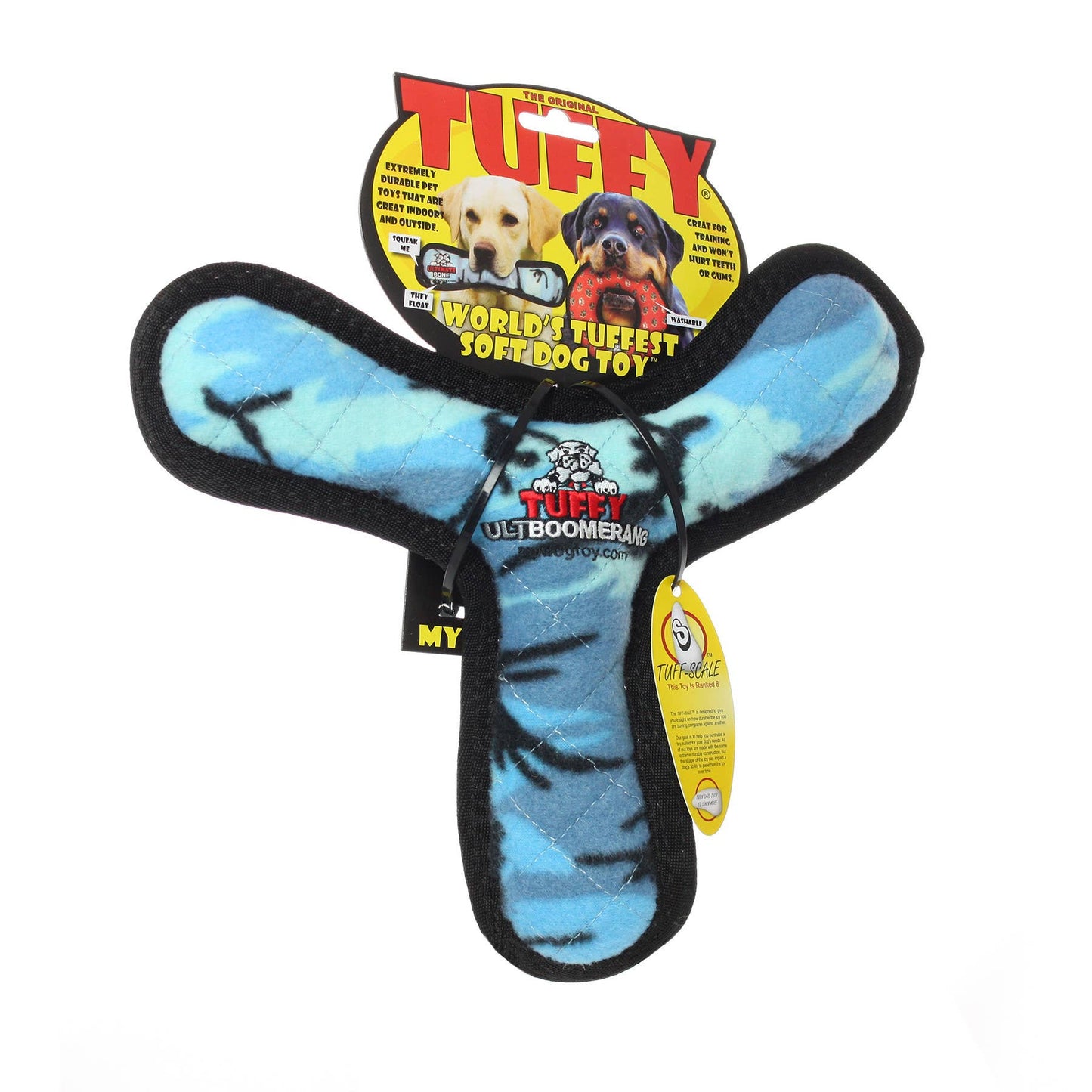 Tuffy Ultimate Boomerang - Camo Blue, Squeaky Dog Toy
