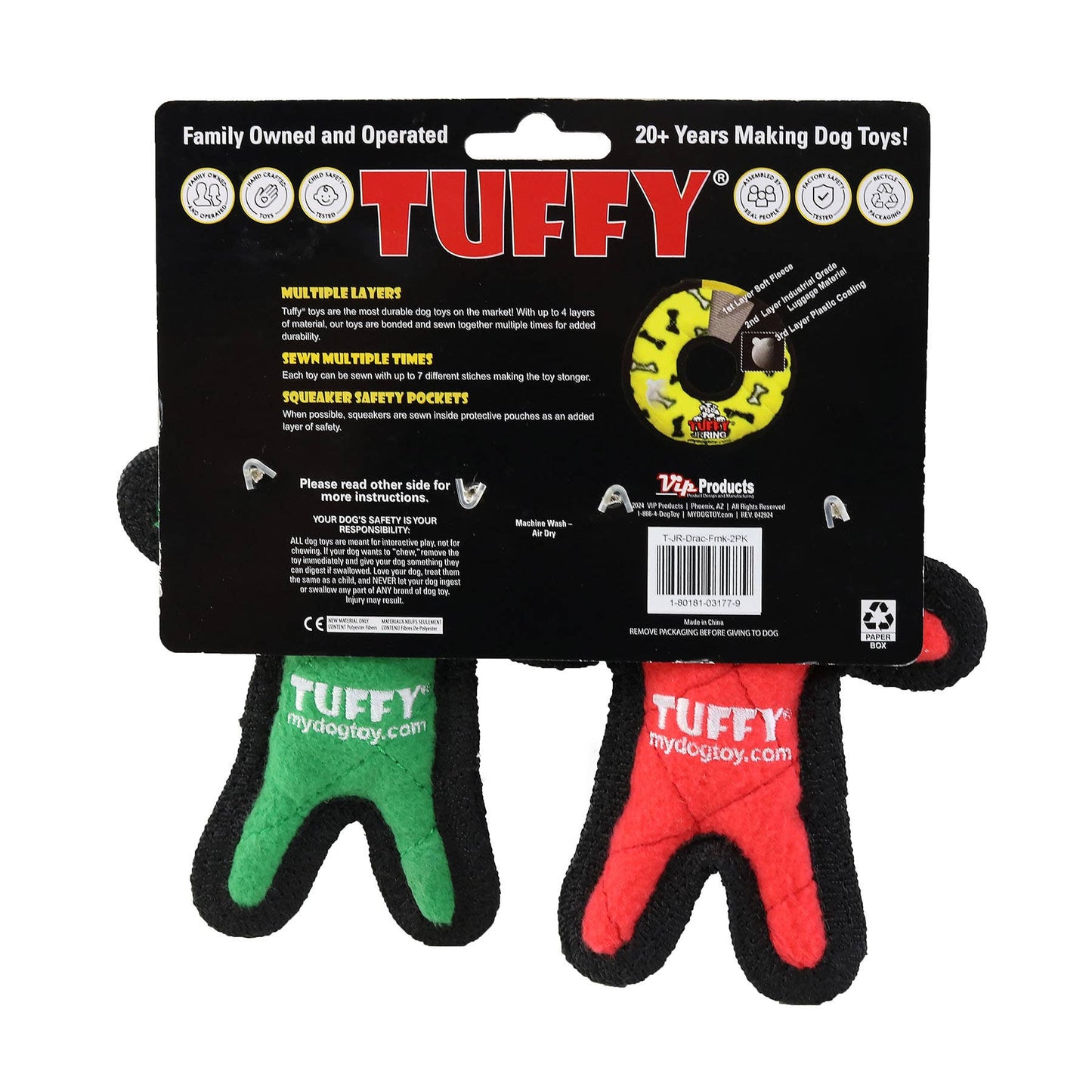 Tuffy Jr Holiday Dracula & Frankenstein 2 Pack