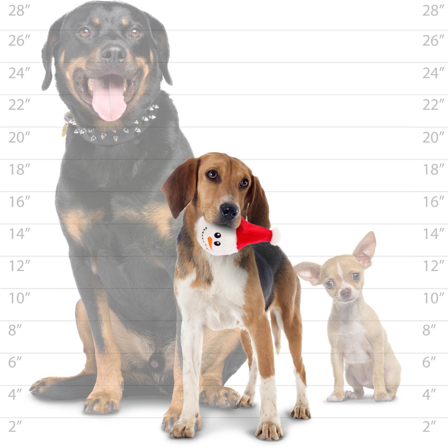 Mighty Ball-Small Snowball Santa Squeaky Dog Toy, No Stuff