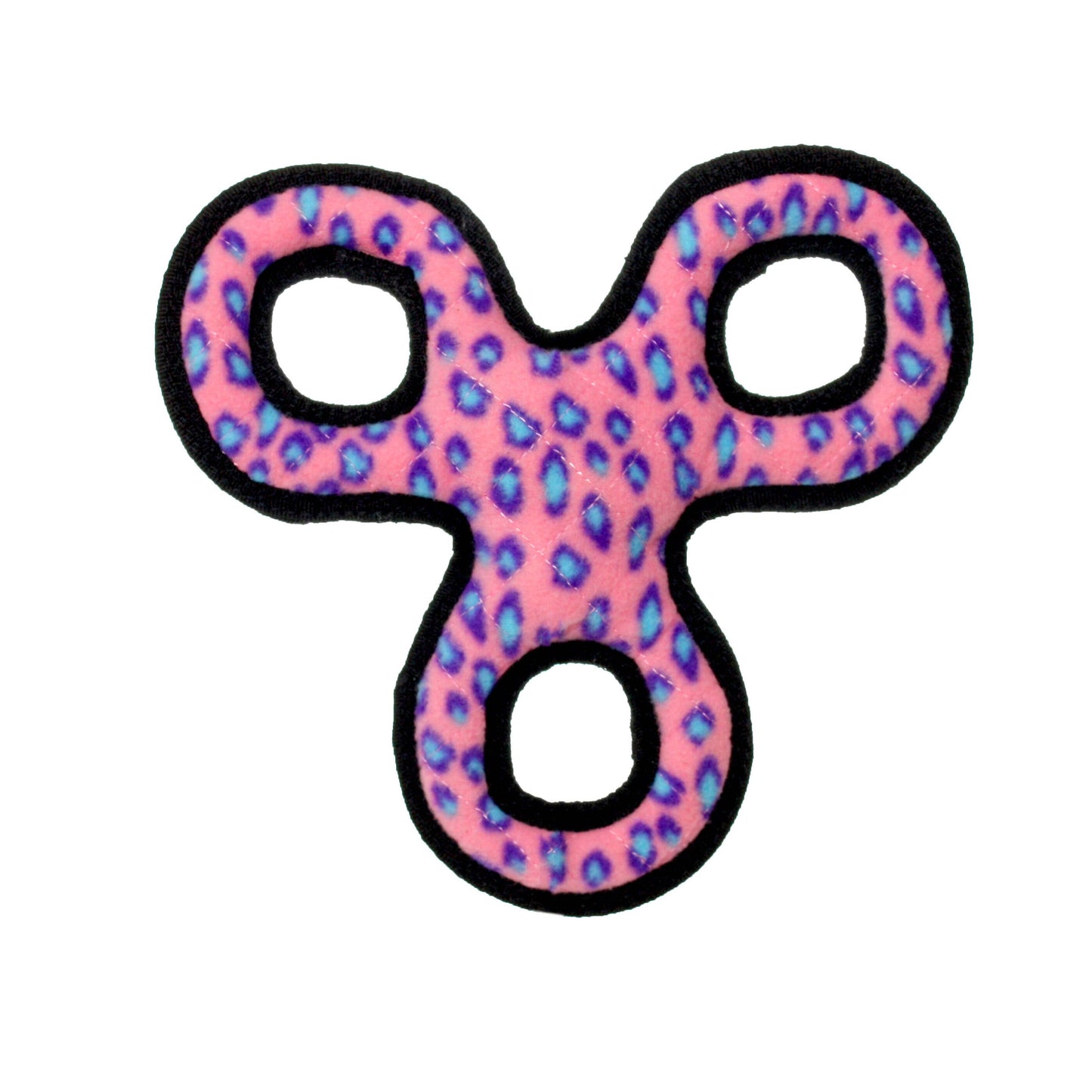 Tuffy Jr 3 WayTug - Pink Leopard, Durable, Squeaky Dog Toy