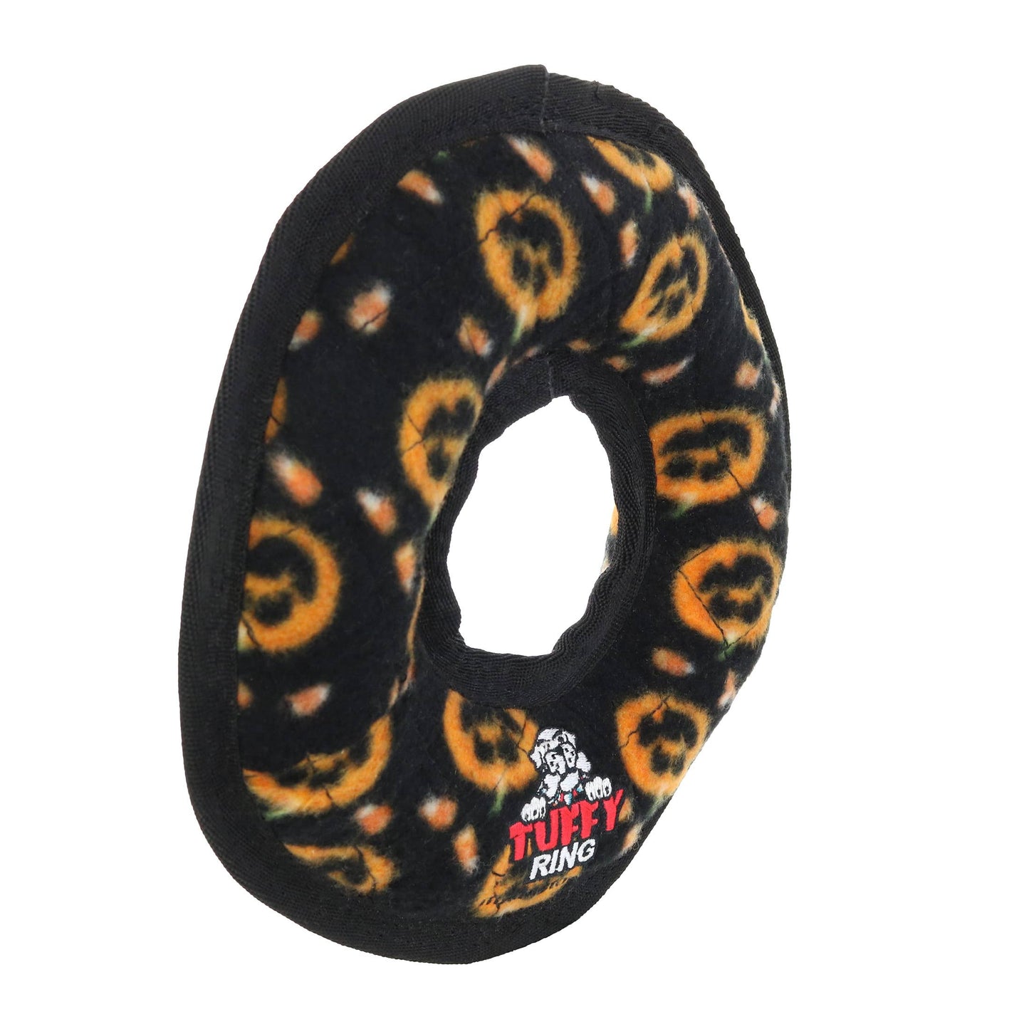 Tuffy Holiday Medium Ring Pumpkin, Durable Squeaky Dog Toy