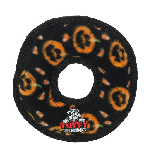 Tuffy Holiday Jr Ring Pumpkin, Durable Squeaky Dog Toy