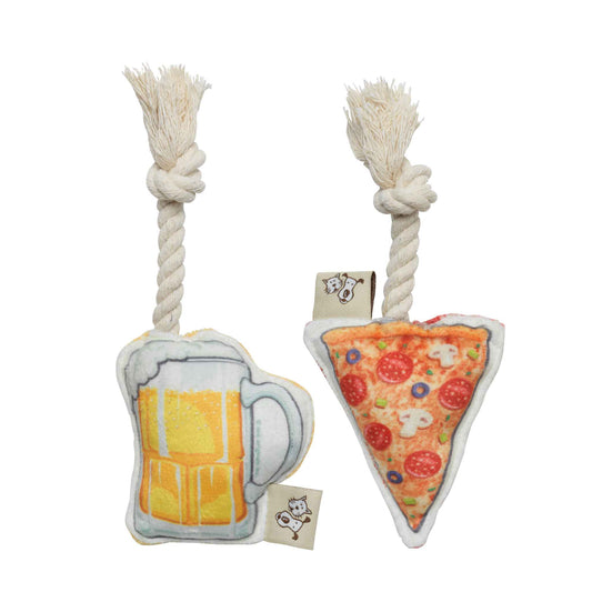 Mini Dog Toy Set | Pizza & Beer Speckle and Spot by Ore’ Originals