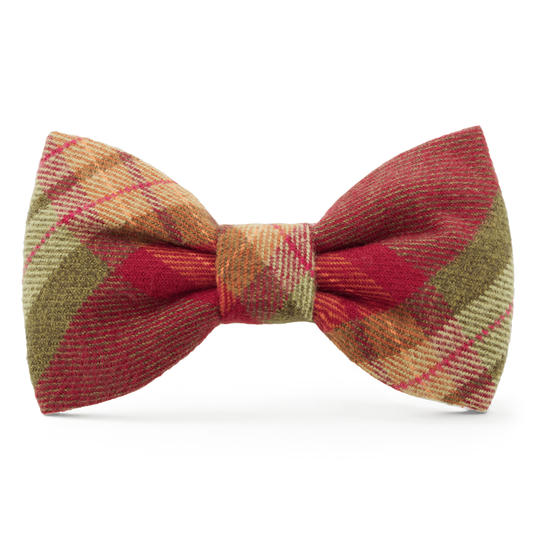 Orchard Plaid Flannel Dog Bow Tie