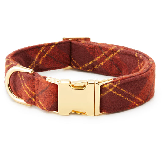 Cider Plaid Flannel Fall Dog Collar