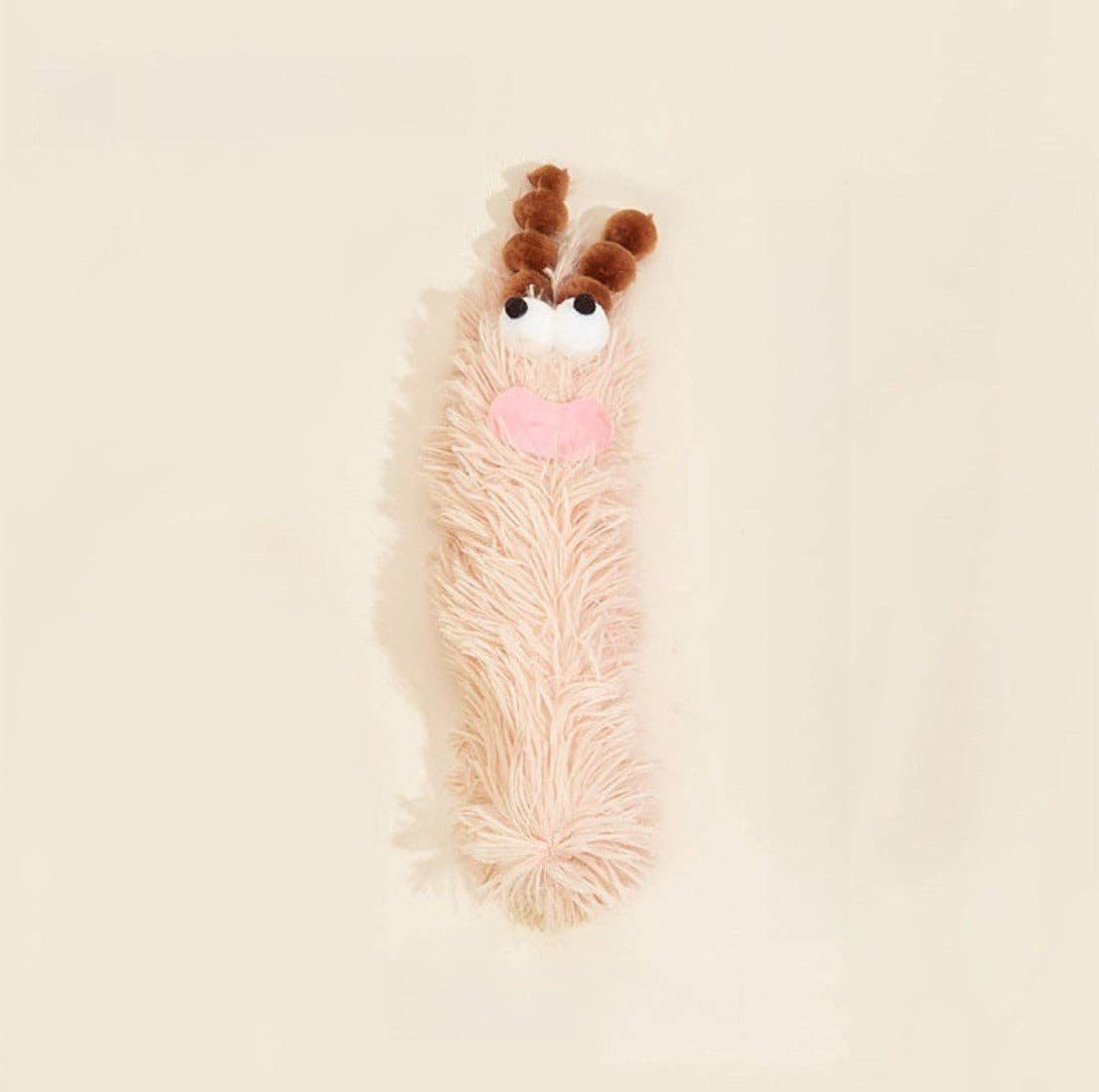 Moo - Fluffy Plush Caterpillar Cat Toy – Soft & Interactive Cheerhunting Beige