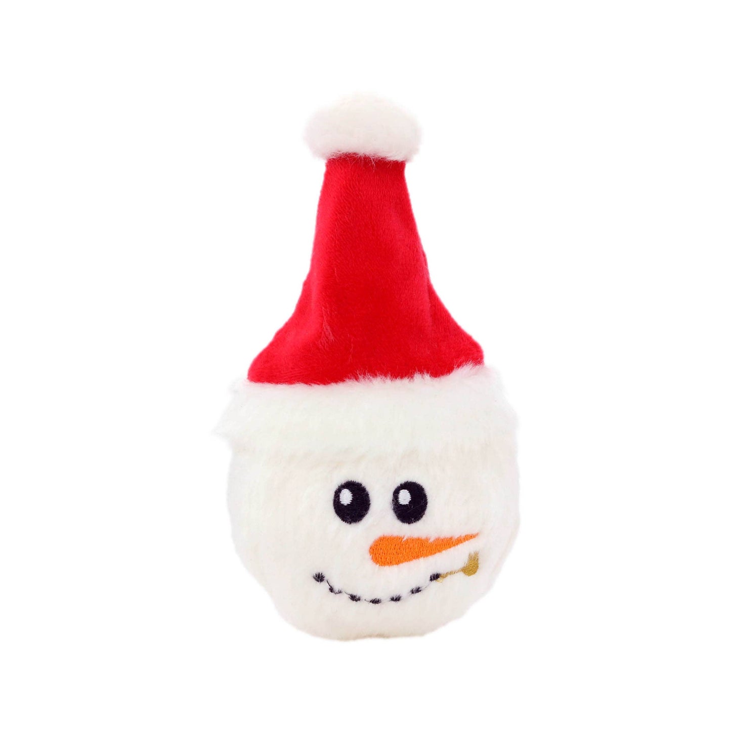 Mighty Ball-Small Snowball Santa Squeaky Dog Toy, No Stuff