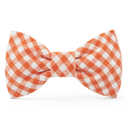 Cider Gingham Dog Bow Tie