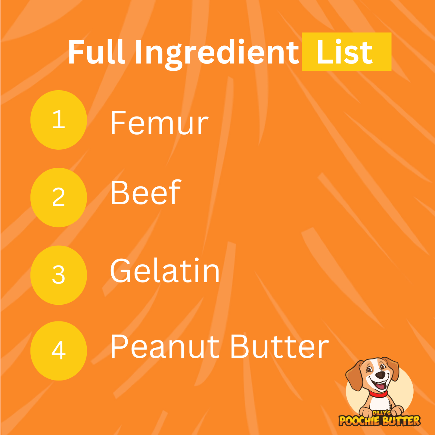 Beef Femur Dog Bone with Real Peanut Butter