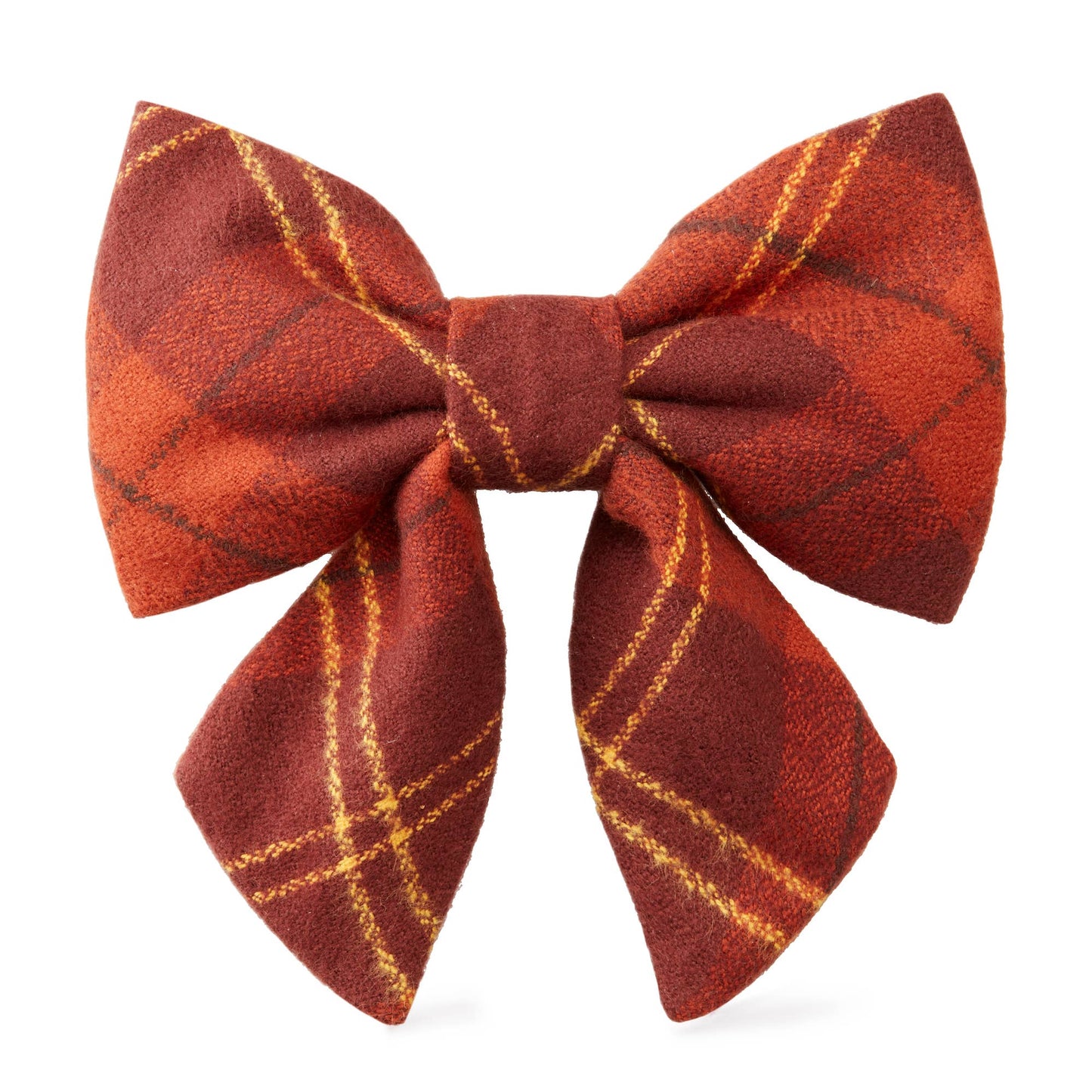 Cider Plaid Flannel Fall Lady Dog Bow