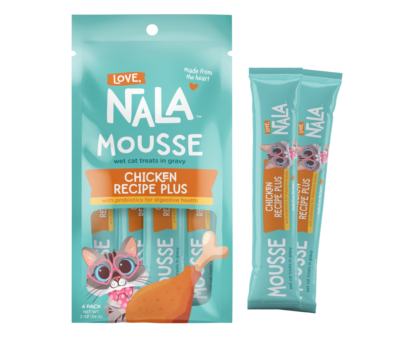 Lickable Cat Squeeze Up Treat - Chicken Plus With Prebiotics Love, Nala
